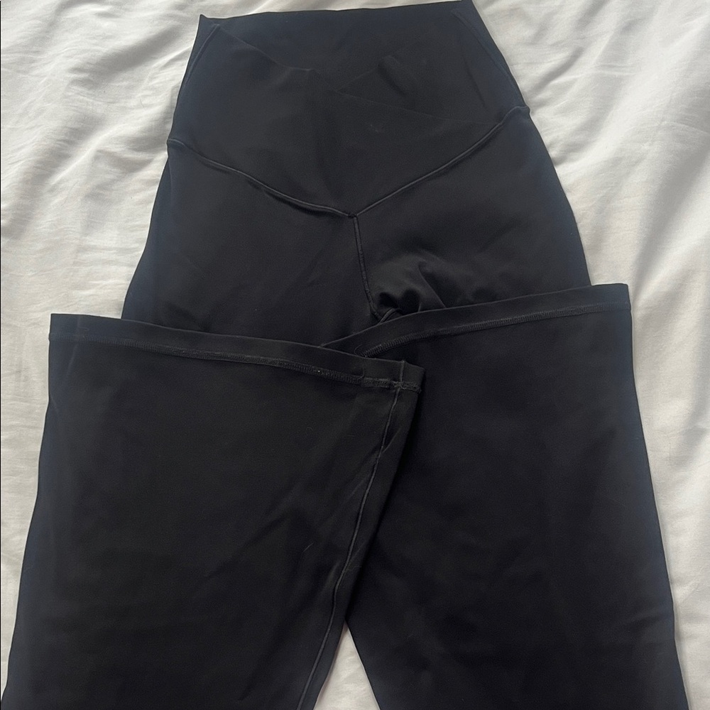 Aerie Black High-Rise Cross Waist Flare Leggings